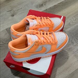 Nike Vibrant Orange and White Low-Tops